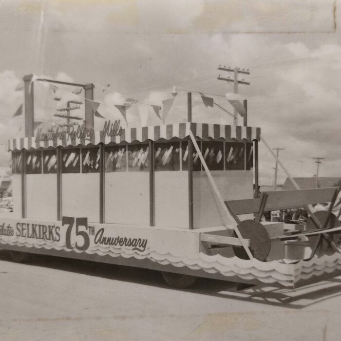 Selkirks 75th Parade Manitoba Rolling Mills, 1957, Source Unknown Manitoba Rolling Mills parade float at Selkirk's 75th Anniversary