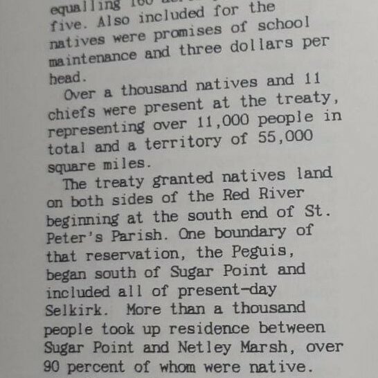 St. Peter's Reserve, c1992, Selkirk Friendship Centre Booklet, 25 Years of Bringing People Together Booklet excerpt of the St. Peter's reserve from the Selkirk Friendship Centre