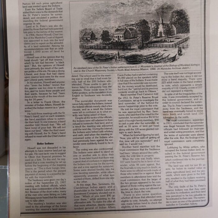 The St. Peter's Swindle, 1990, Winnipeg Real Estate News p2 Newspaper article titled land swindle, recounting the St. Peters swindle