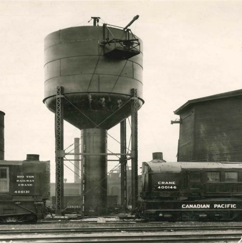 Gerdau Water Tower, Date Unknown, Archives of Manitoba L.B. Foote Fonds Black and white view of the water tower at gerdau