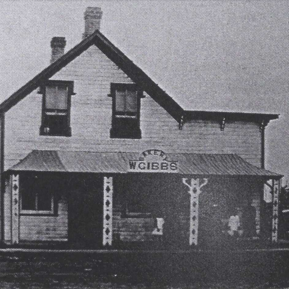 William Gibbs Bakery, Date Unknown, Stories of Selkirk's Pioneers and Their Heritage by Kenneth G. Howard Black and white picture of William Gibbs's shop
