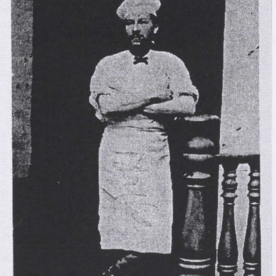 William Gibbs, Date Unknown, Photo Courtesy of Hugh Gibbs for Stories of Selkirk's Pioneers and Their Heritage Black and white portrait of William Gibbs