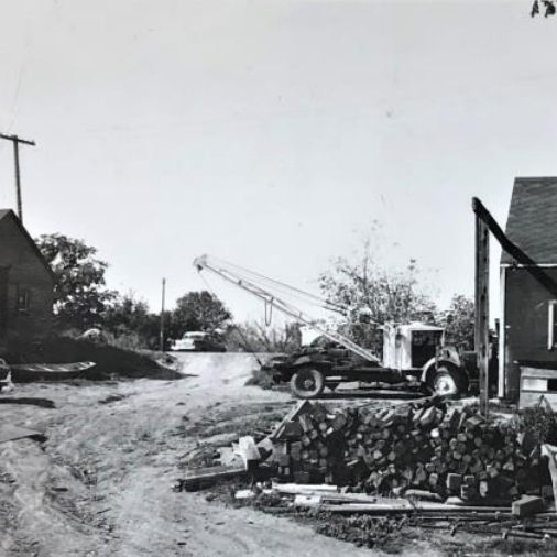 Purvis Boat Division, Date Unknown, Fraser Stewart Black and white view of the Purvis boat division