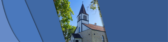 Coloured photo of the front of St. Peters Church