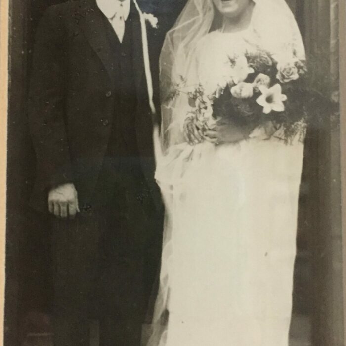 Ruth Hooker Wedding, 1920's, Joen Hadfield A man and a woman on their wedding day