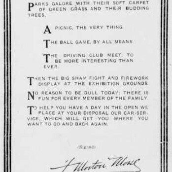 Winnipeg Tribune Ad reading "All The World's a Play-Ground And Today is the Time To Play"