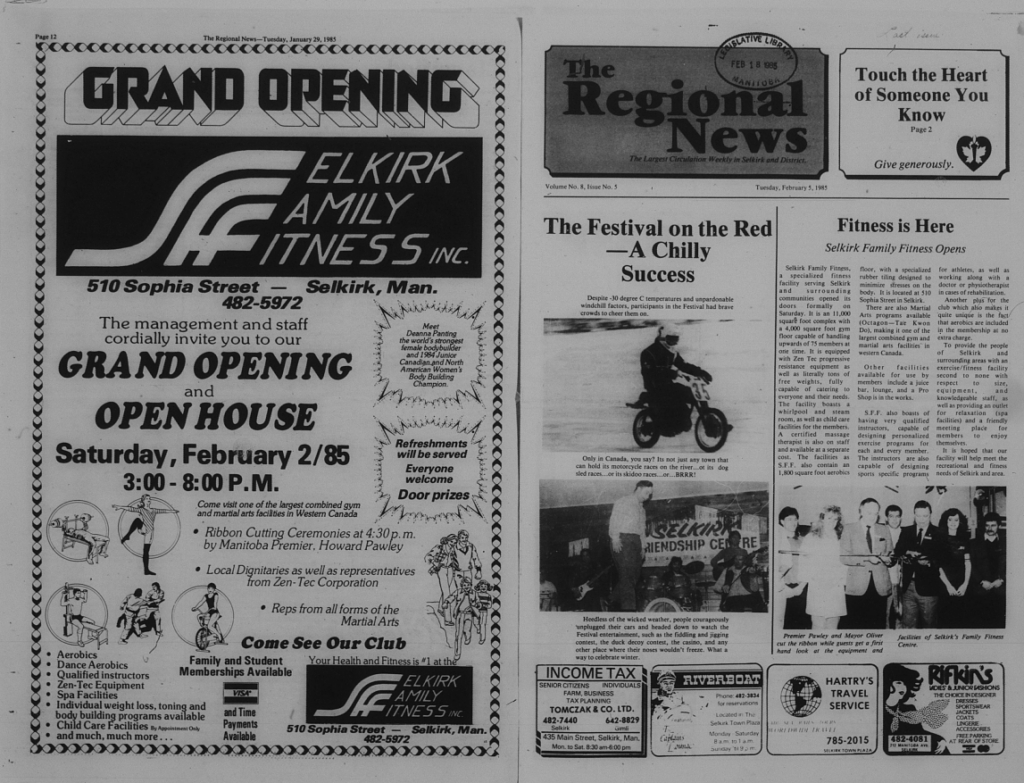Front and back page of the Regional News with several small photos.