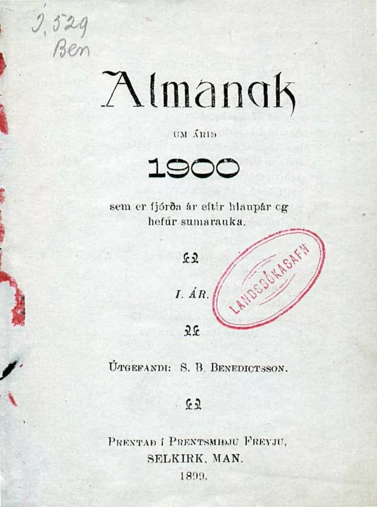 Front page of the Almanak