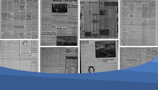 Collection of difference front pages of Selkirk newspapers