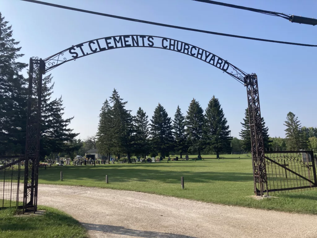 Photo of gates to cemetery.