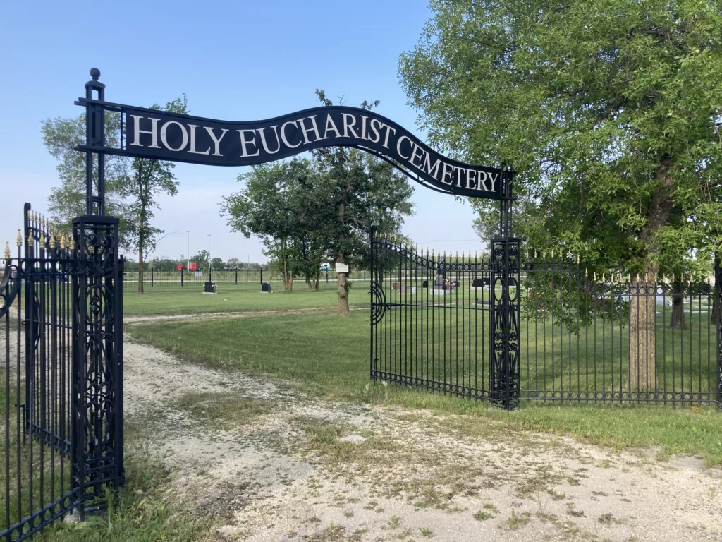 Photo of gates to cemetery.