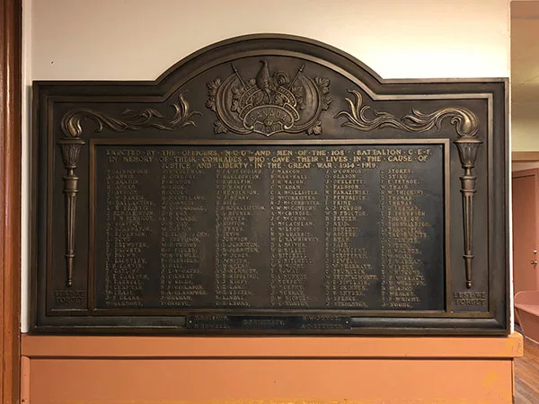 Plaque with soliders names