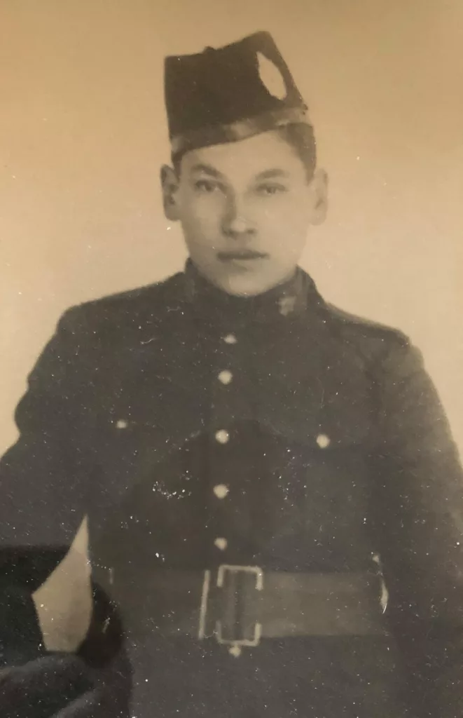 Headshot of young man in uniform