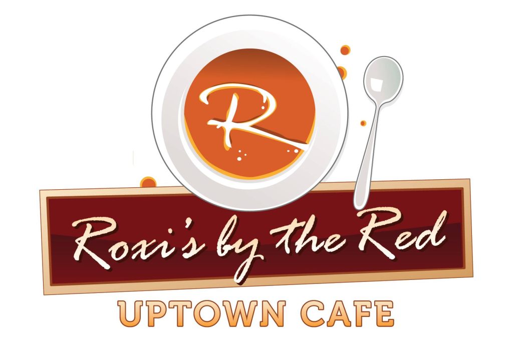 Red restaurant logo with a bowl of soup.