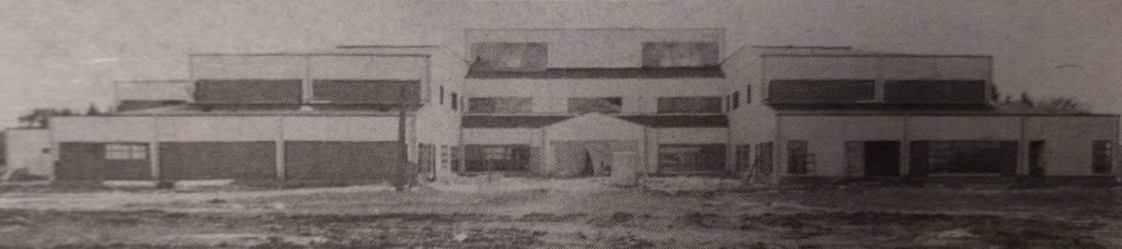 Selkirk & District General Hospital while under construction shown in a black and white photo