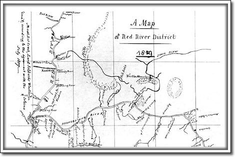 Map of Red River District by Peter Fidler
