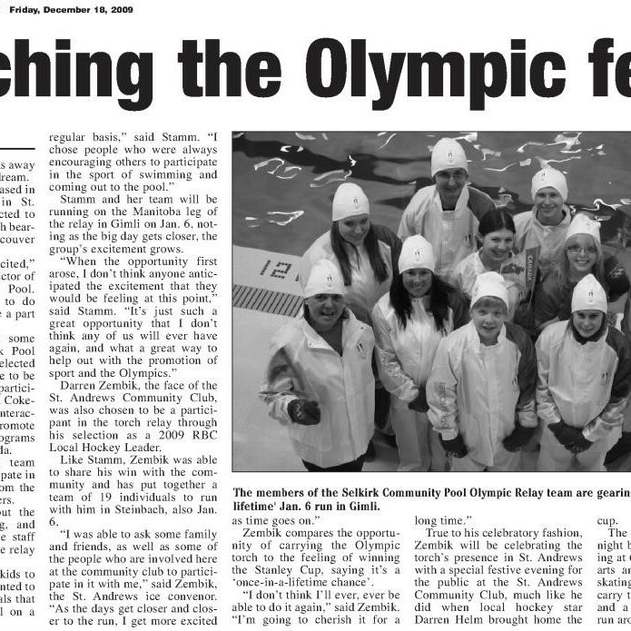 Catching the Olympic Fever, 2014, Selkirk Journal Catching the Olympic Fever