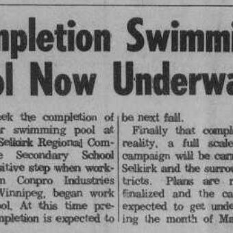 Completion of the Swimming Pool, 1974, Selkirk Enterprise Completion of the Swimming Pool