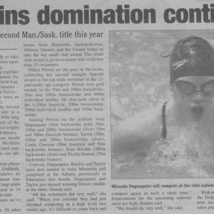 Dolphins Domination Continues, 2004, Selkirk Journal Dolphins Domination Continues