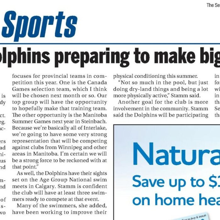 Selkirk Dolphins Preparing to Make Big Splashes, 2015, Selkirk Journal Selkirk Dolphins Preparing to Make Big Splashes