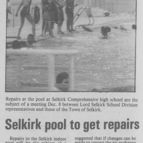 Selkirk Pool to Get Repairs, 1987, Selkirk Journal Selkirk Pool to Get Repairs, 1987