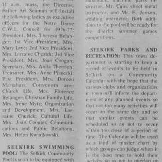 Selkirk Swimming Pool, 1976, Selkirk Enterprise Selkirk Swimming Pool