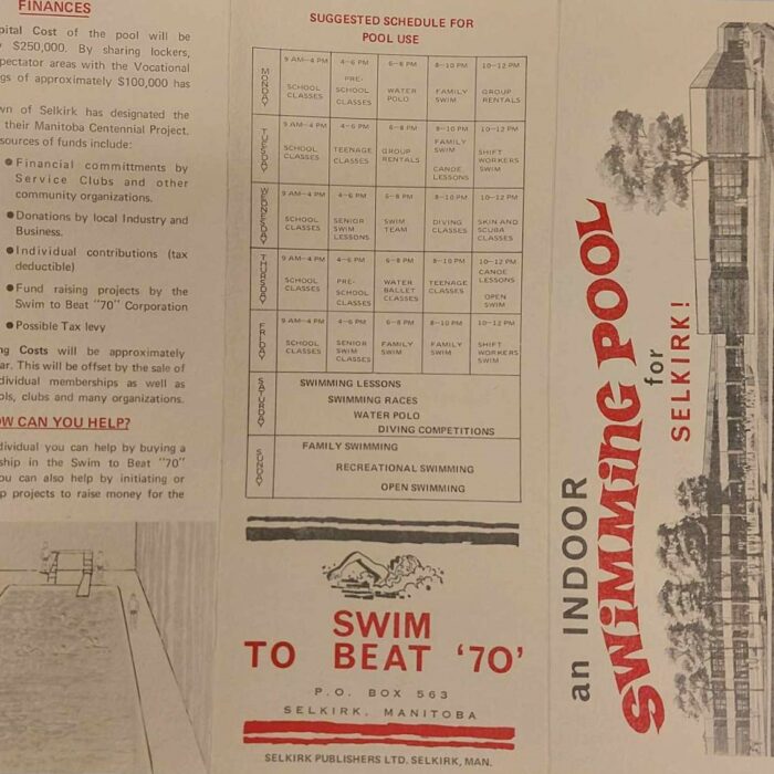 Swim to Beat '70 Pamphlet, 1970s, Michelle Stamm Swim to Beat '70 Pamphlet