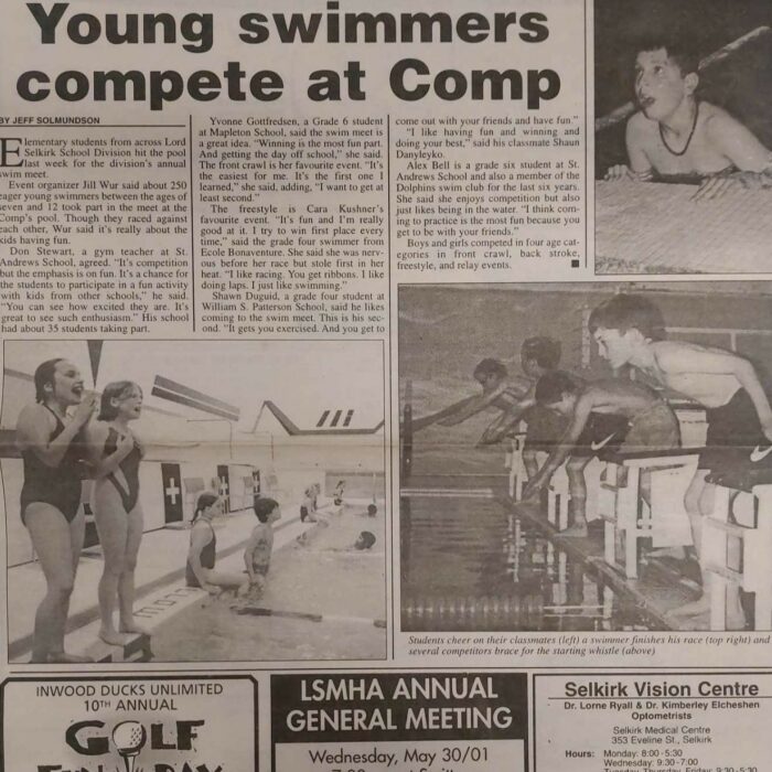 Young Swimmers Compete at Comp, 2001, Selkirk Journal Young Swimmers Compete at Comp