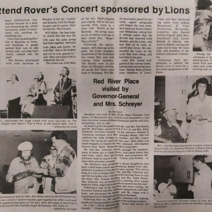 6000 Attend Rover's Concert Sponsored by Lions, 1982, Selkirk Enterprise 6000 Attend Rover's Concert Sponsored by Lions