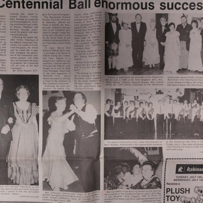 Centennial Ball Enormous Success, 1982, Selkirk Enterprise Centennial Ball Enormous Success