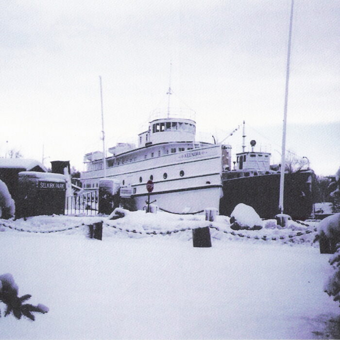 Colour photograph of the Marine Museum in the snow