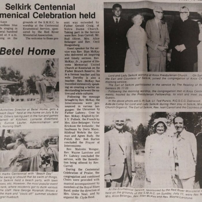 Selkirk Centennial Ecumenical Celebration Held, 1982m Selkirk Enterprise Selkirk Centennial Ecumenical Celebration Held