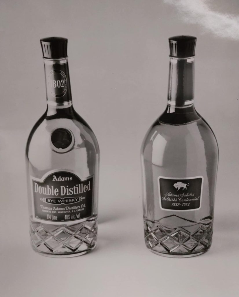 Selkirk Centennial Whiskey bottles