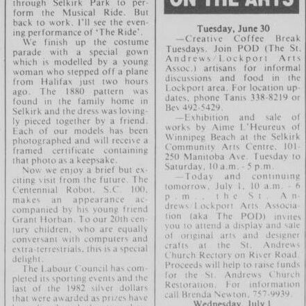 The Perfect July 1 Pt 2, 1992, Selkirk Journal The Perfect July 1 Pt 2