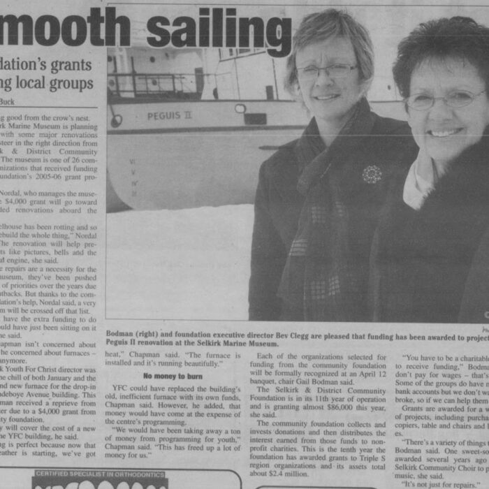 Smooth Sailing, 2006, Selkirk Journal Smooth Sailing