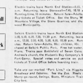 Train Schedule for Special Trolley Trips