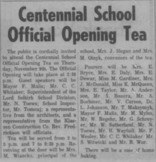 Centennial School Official Opening Tea