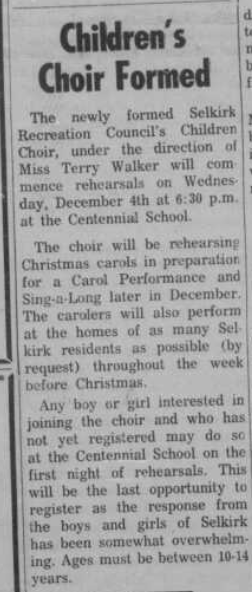 Children's Choir Formed