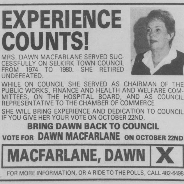 Experience Counts, 1986, Selkirk Journal Experience Counts