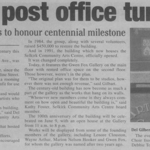 Former Post Office Turns 100, 2007, Selkirk Journal Former Post Office Turns 100