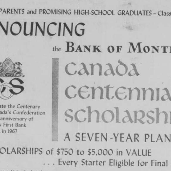 Scholarships for Students from Canadas Centennial, 1960, Selkirk Enterprise Scholarships for Students from Canadas Centennial