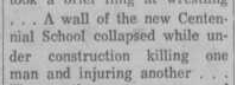 Snippet of Centennial School Wall Collapse