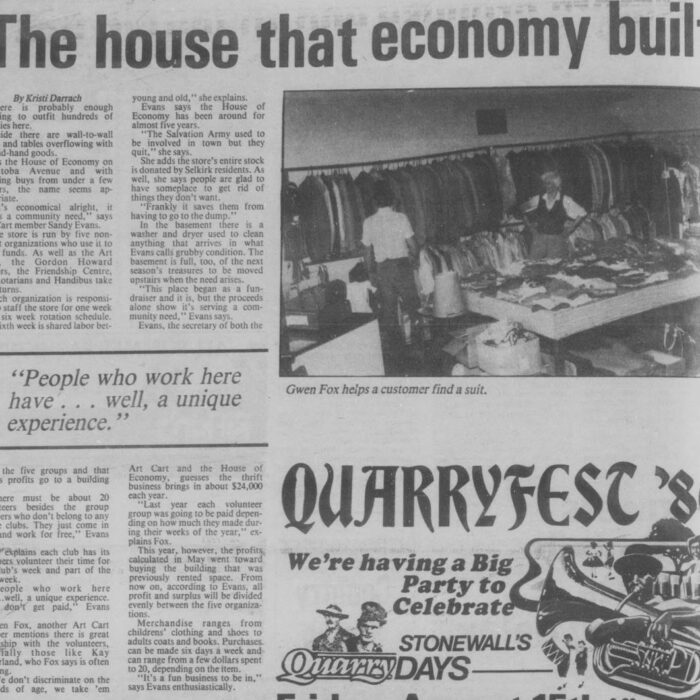 The House that Economy Built, 1986, Selkirk Journal The House that Economy Built