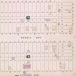 A map showing the location of North Ward School