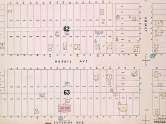A map showing the location of North Ward School