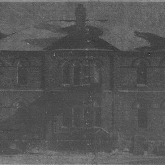 Central School, 1972, Selkirk Enterprise A black and white underexposed image of a three story school house