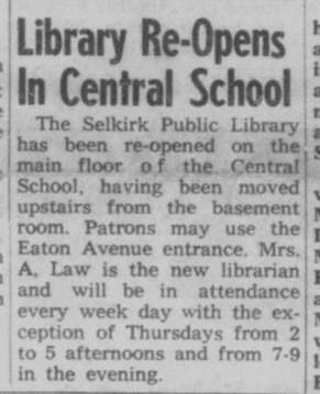 Library Re-Opens in Central School