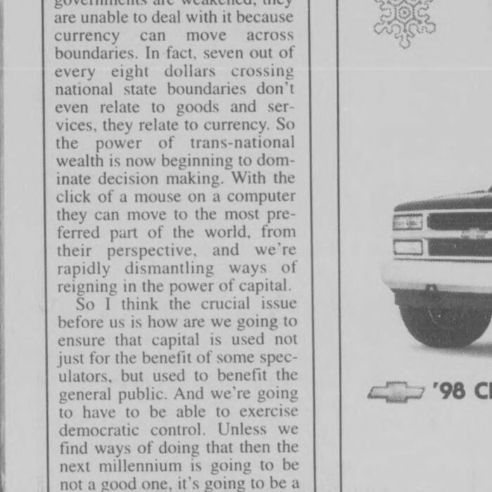 On the Record, Pt. 3, 1997, Selkirk Journal On the Record, Pt. 3