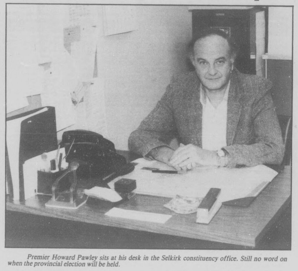 Premier Howard Pawley Sits at His Desk in the Selkirk Constituency Office