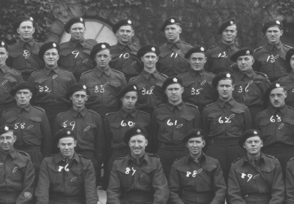 Black and white photo of an army squadron